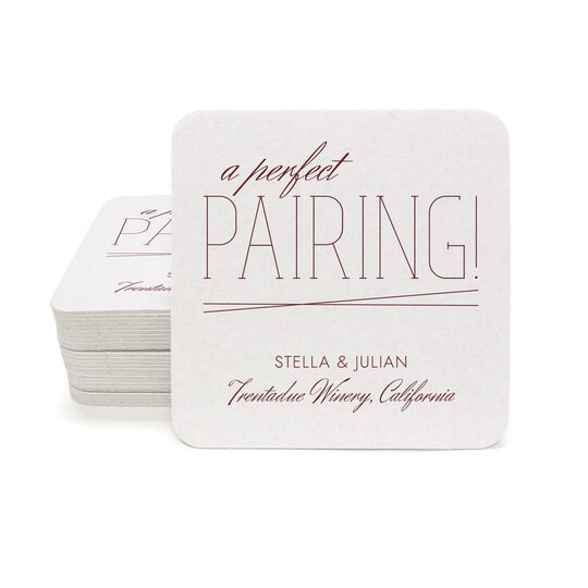 A Perfect Pairing Square Coasters